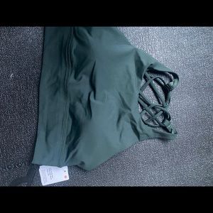 Lululemon free to be bra high neck long line NWT rainforest green